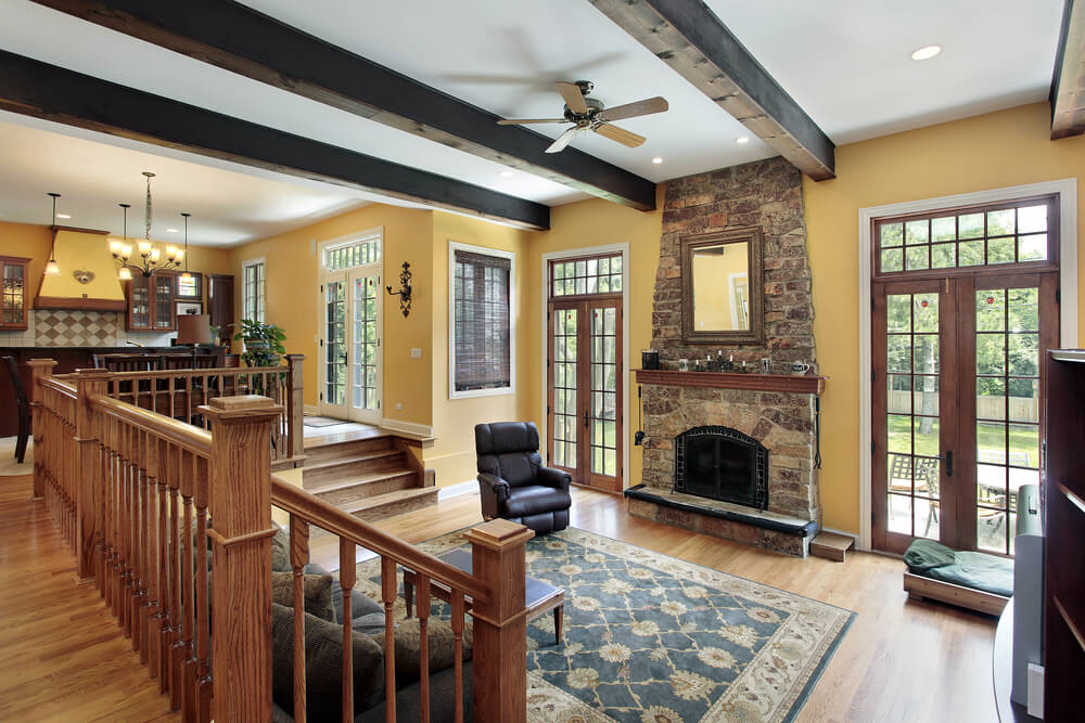 42 Living Rooms With Exposed Ceiling Beams - Love Home Designs shutterstock_48327730 - 42 Living Rooms With Exposed Ceiling Beams - Love Home Designs