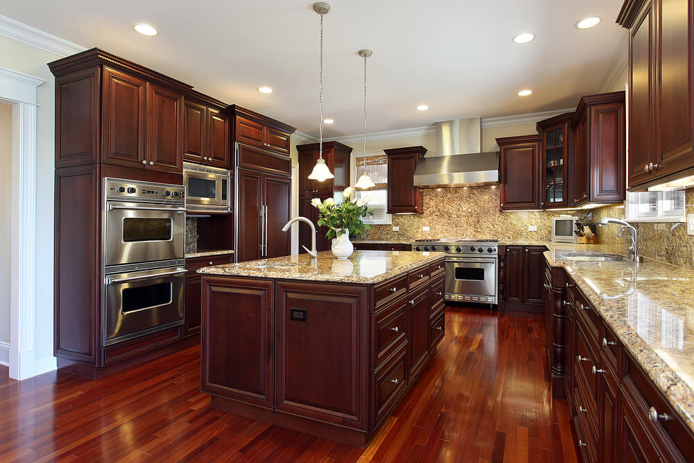 dark brown wall in kitchen