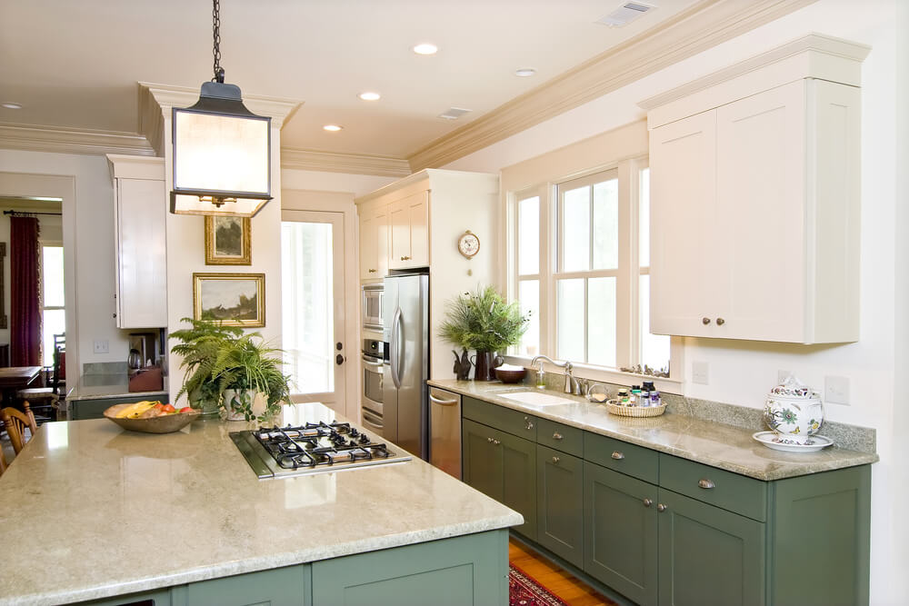 Shutterstock 45342838 This Bright And Airy Kitchen Features Green Shutterstock 45342838 This Bright And Airy Kitchen Features Green